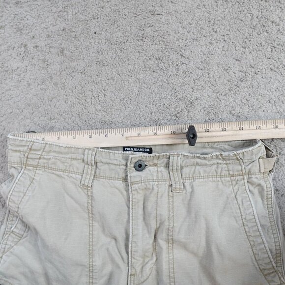 Polo Jeans Ralph Lauren Pants 30 Beige Cargo Ripstop Side Adjusters - Picture 8 of 13